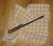 knife, towel