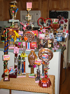Fabulous trophies that can be won at the Jell-O Contest at the Hotdish 
		  Hoedown.