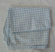 blue, white dish towel