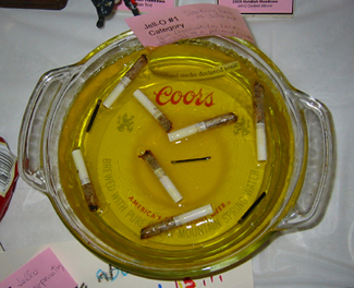 cigarettes in yello Jell-O